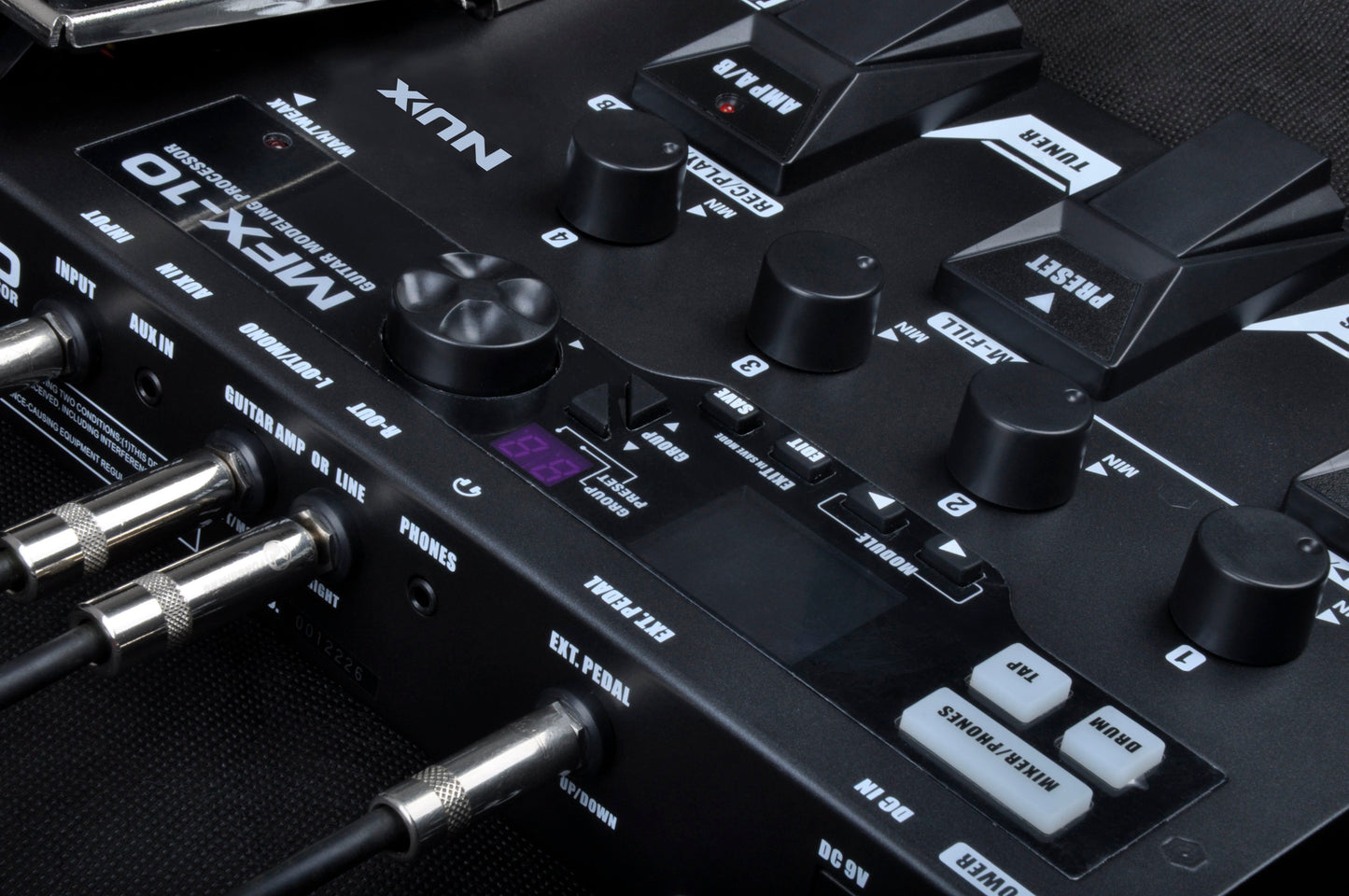NUX MG-100 Professional Multi-Effects Pedal Processor Musical Instrument Parts 40s Record 55 Effect Mode 10 Sound Di Box Electric Guitar and Bass Loop Amplifier Tube Pedal