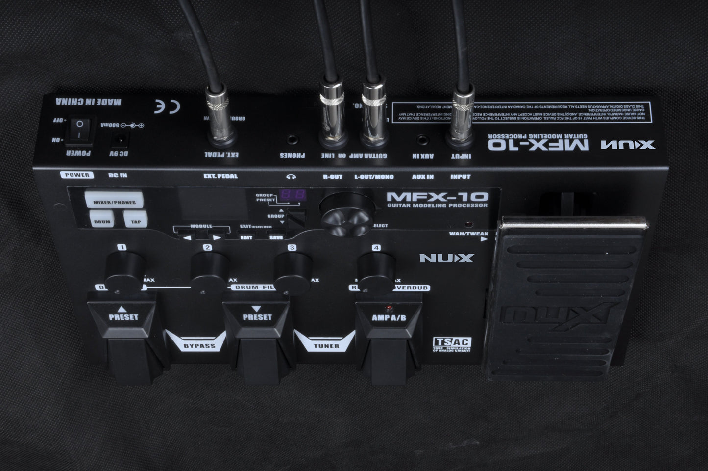 NUX MG-100 Professional Multi-Effects Pedal Processor Musical Instrument Parts 40s Record 55 Effect Mode 10 Sound Di Box Electric Guitar and Bass Loop Amplifier Tube Pedal