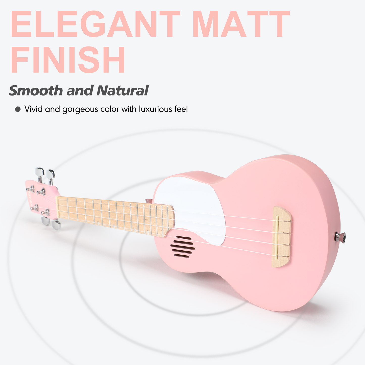 PICKAPICK 21" Soprano Ukulele for Kids with Gig bag, Lesson Book, Greeting Card, Felt Pick and Ukelele Strap (Cherry Pink)