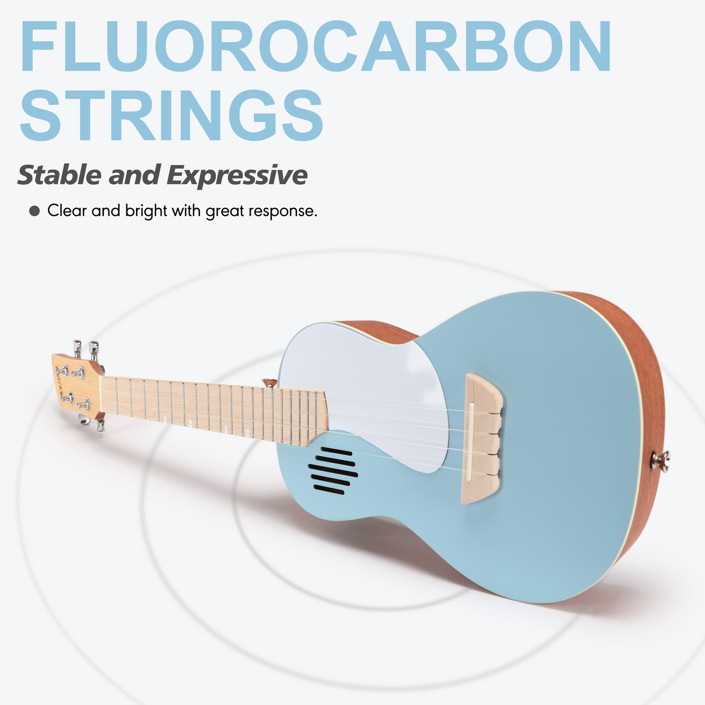 PICKAPICK 23" Concert Ukulele for Kids and Adults with Gig bag, Lesson Book, Greeting Card, Felt Pick and Ukelele Strap  (Sky Blue)