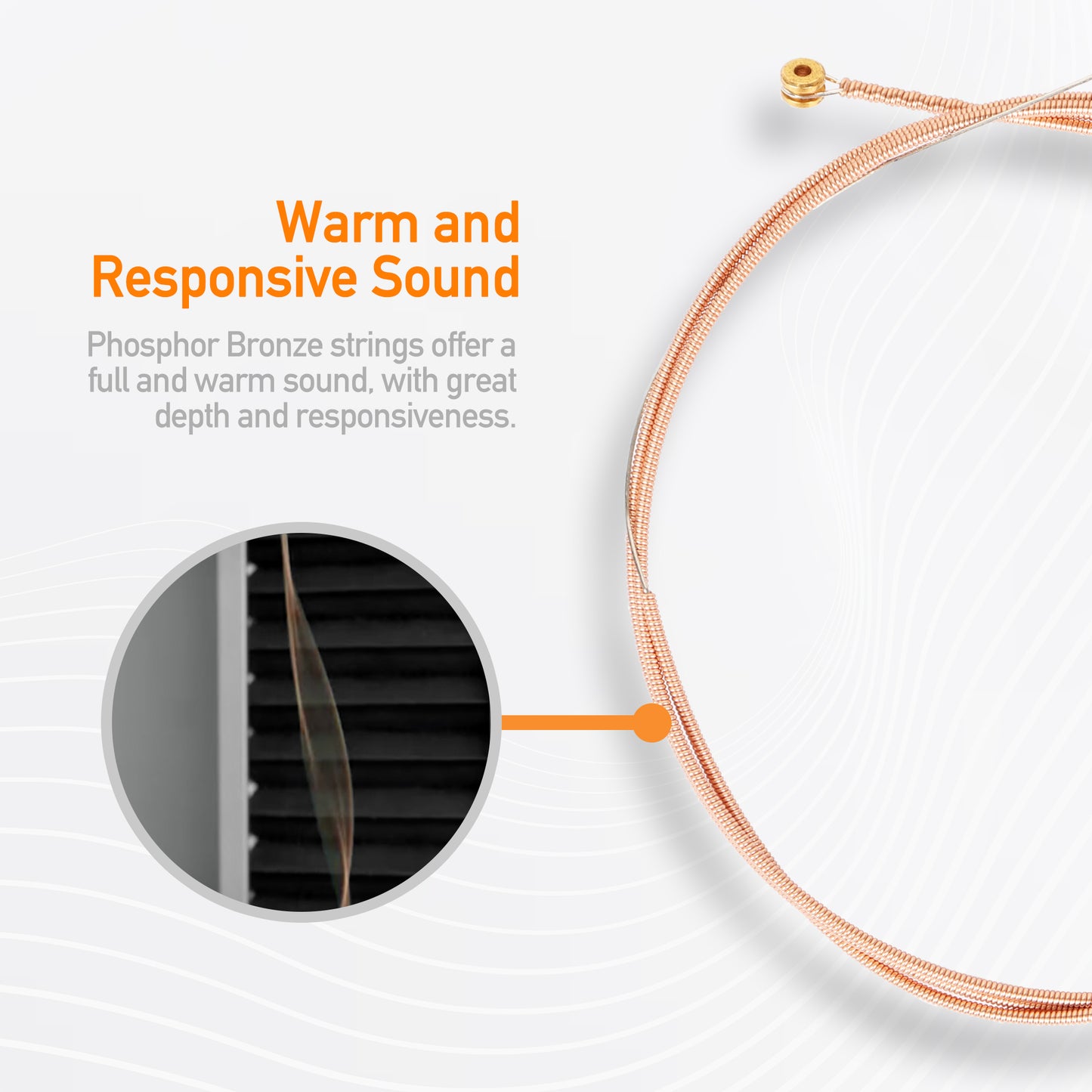MOOZAK® Acoustic Guitar Strings Phosphor Bronze, 3 Packs, Light Gauge 12-53, Warm & Rich Tone, Durable Steel Strings, Extra 1st & 2nd String, 3 Picks – Ideal for All Players & Gifts