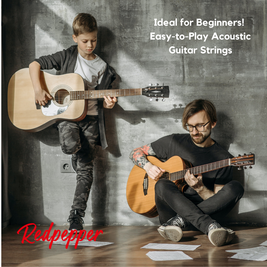 𝐑𝐞𝐝𝐩𝐞𝐩𝐩𝐞𝐫 𝐀𝐜𝐨𝐮𝐬𝐭𝐢𝐜 𝐆𝐮𝐢𝐭𝐚𝐫 𝐒𝐭𝐫𝐢𝐧𝐠𝐬, Brass Bronze Light Gauge with 3 Picks, Individually Packaged acústica guitarra cuerdas