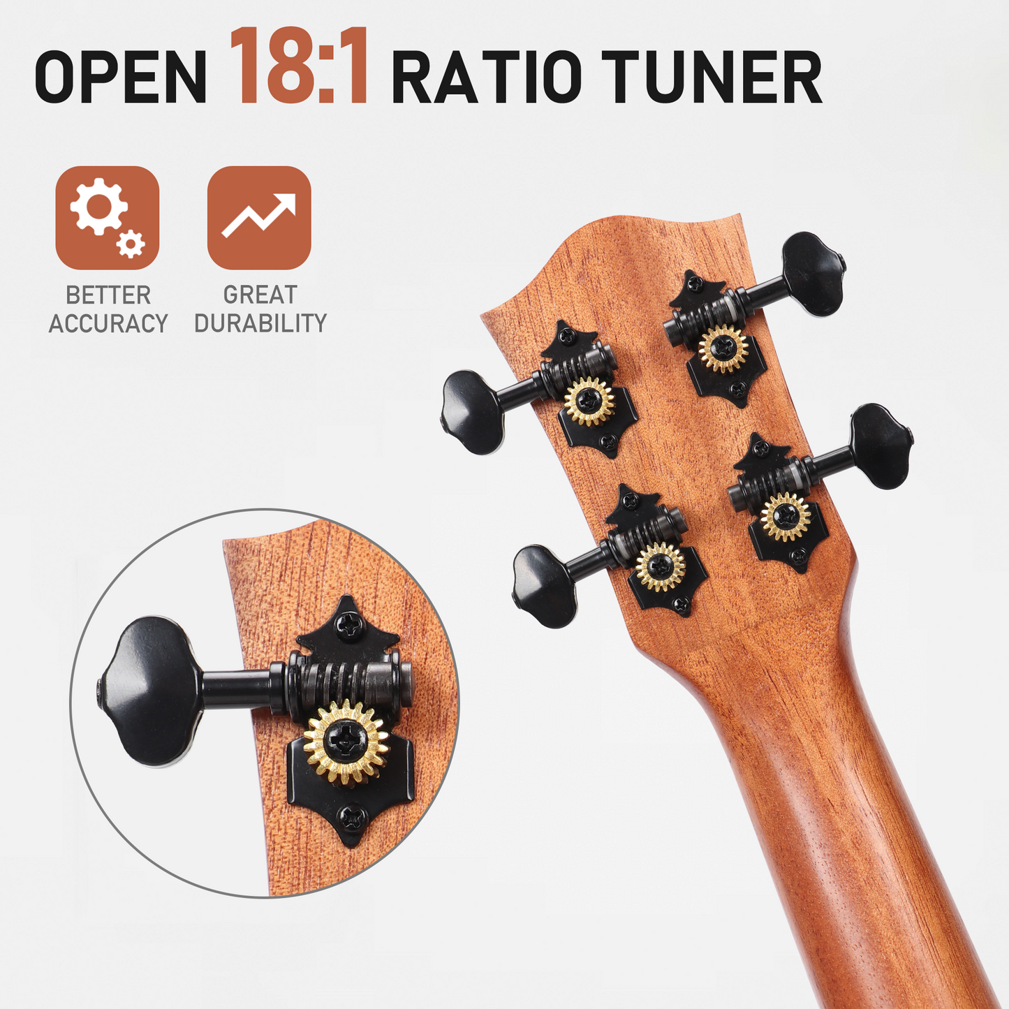 Redpepper® Concert Ukulele 23 Inch Mahogany for Adult Beginner - All-in-One Ukelele Starter Kit w/ Tuner, Bag, Strap, Picks, Strings - Durable & Rich Sound, Music Gift Choice