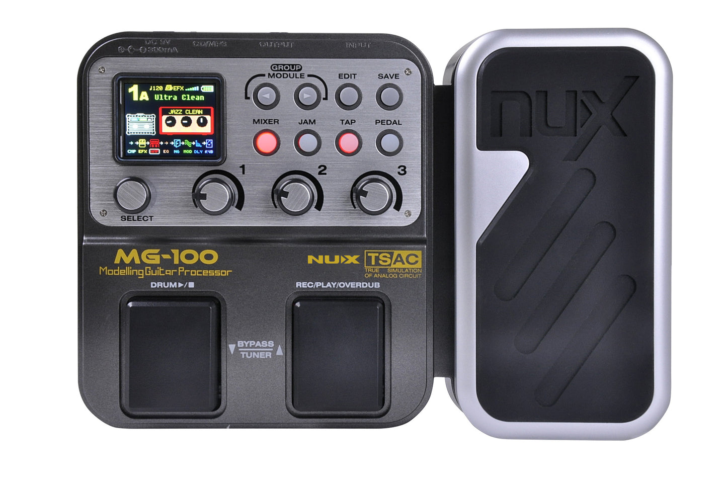 NUX MFX-10 Modeling Guitar Floor Multi-Effects Pedal Processor 55 Models 72 Presets with Looper, Drum Machine